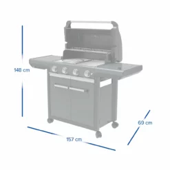 Campingaz BBQ 4 Series Premium 37384, Gusseisenroste, 13,6 KW Leistung -Grillstar Verkäufe DIM 2000037384 open 9c7d0c0c611be6ca700d33f9bdd791868612598a