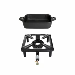 Paella World Hockerkocher-Set (klein) Mit Gusseisenpfanne 26 X 26 Cm - Ohne Zündsicherung