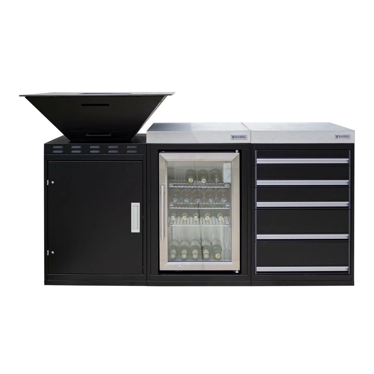 BlackBull 3er Block - BigQube Holz, Kühlschrank, Schrank 3 BlackBull 3er Block - BigQube Holz, Kühlschrank, Schrank