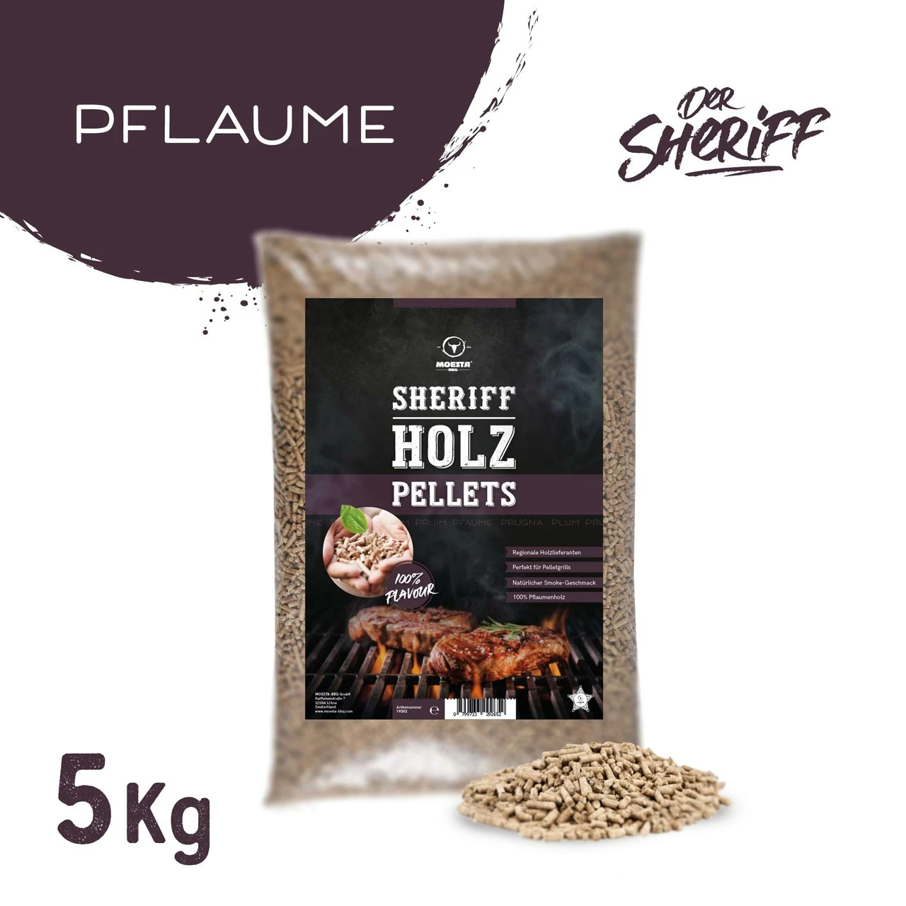 Moesta BBQ HolzPellets Pflaume (5 Kg) 3 Moesta BBQ HolzPellets Pflaume (5 Kg)