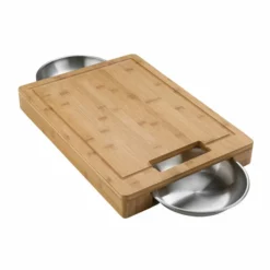 Napoleon PRO Schneidebrett Mit 2 Edelstahl Schalen